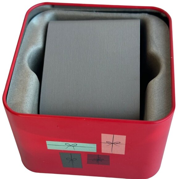 2017 Christmas Holiday Fossil Watch Holder ONLY Metal Tin Box Cases 2.75" Tall - Picture 13 of 16